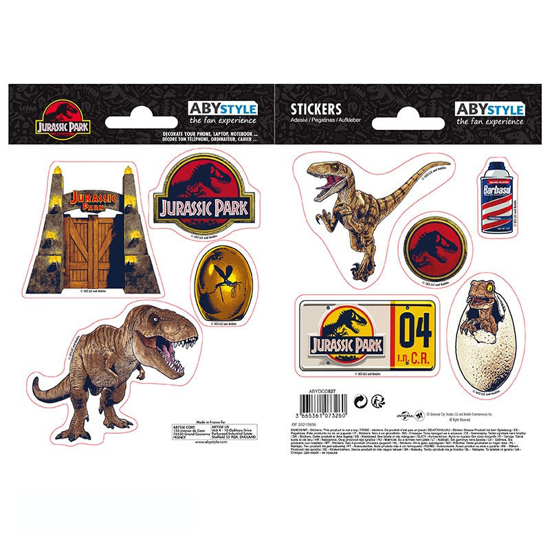 Naklejki Jurassic Park - 16X11Cm/ 2 Arkusze - Dinosaurs