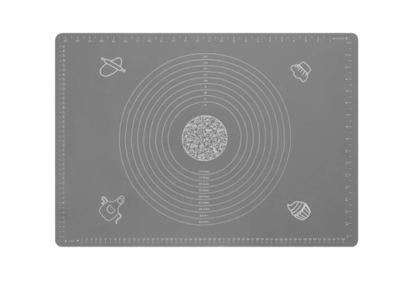 Silikonowa MATA do kuchni z miarami 50 x 40 SZARA