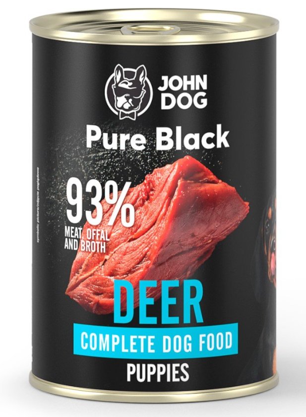 JohnDog Pure Black Puppy jeleń 400g