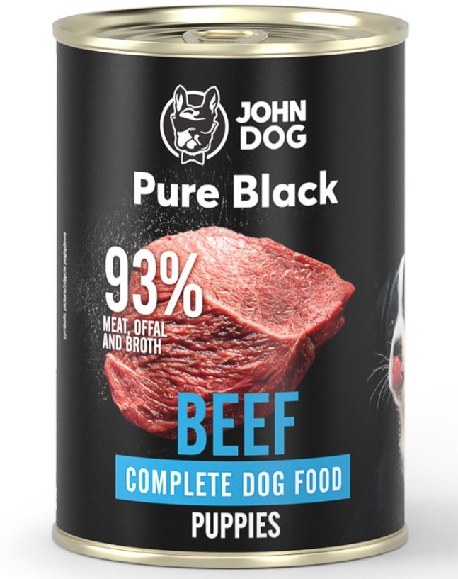 JohnDog Pure Black Puppy wołowina 400g