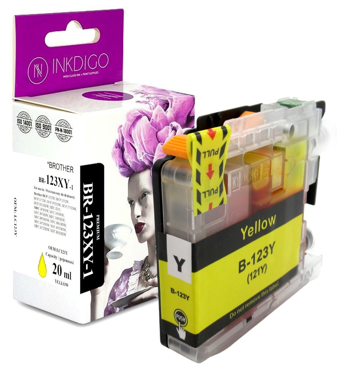 Tusz do Brother DCP-J 132 DCP-J 152 MFC-J 245 YELLOW zgodny z LC123Y