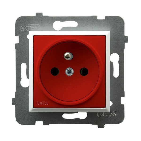 Gniazdo pojedyncze z uziemieniem DATA, biały ARIA