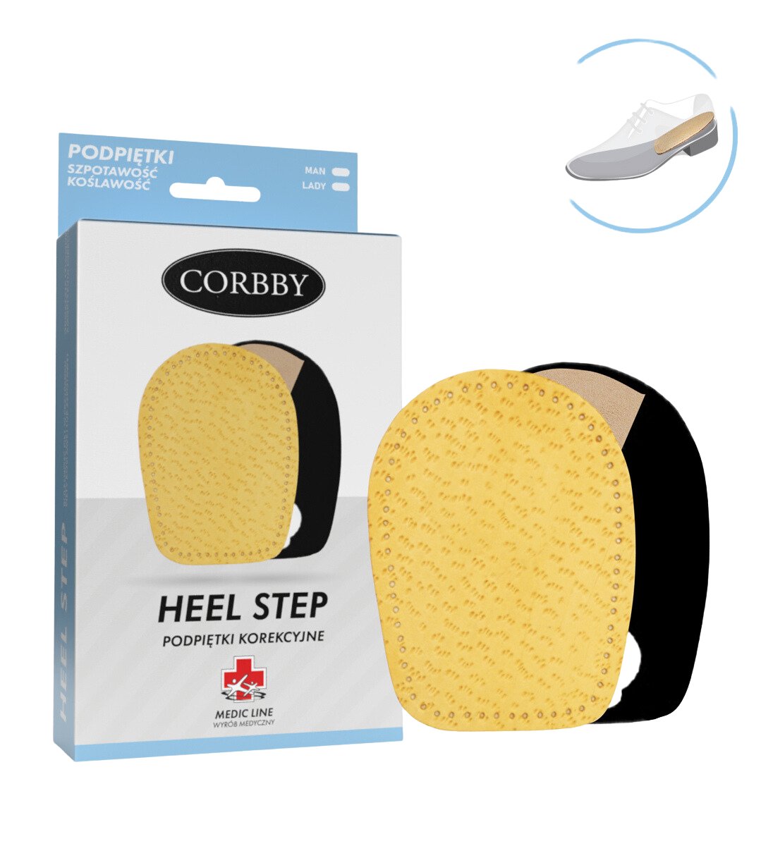 Skórzane podpiętki korekcyjne heel step r. 40-46