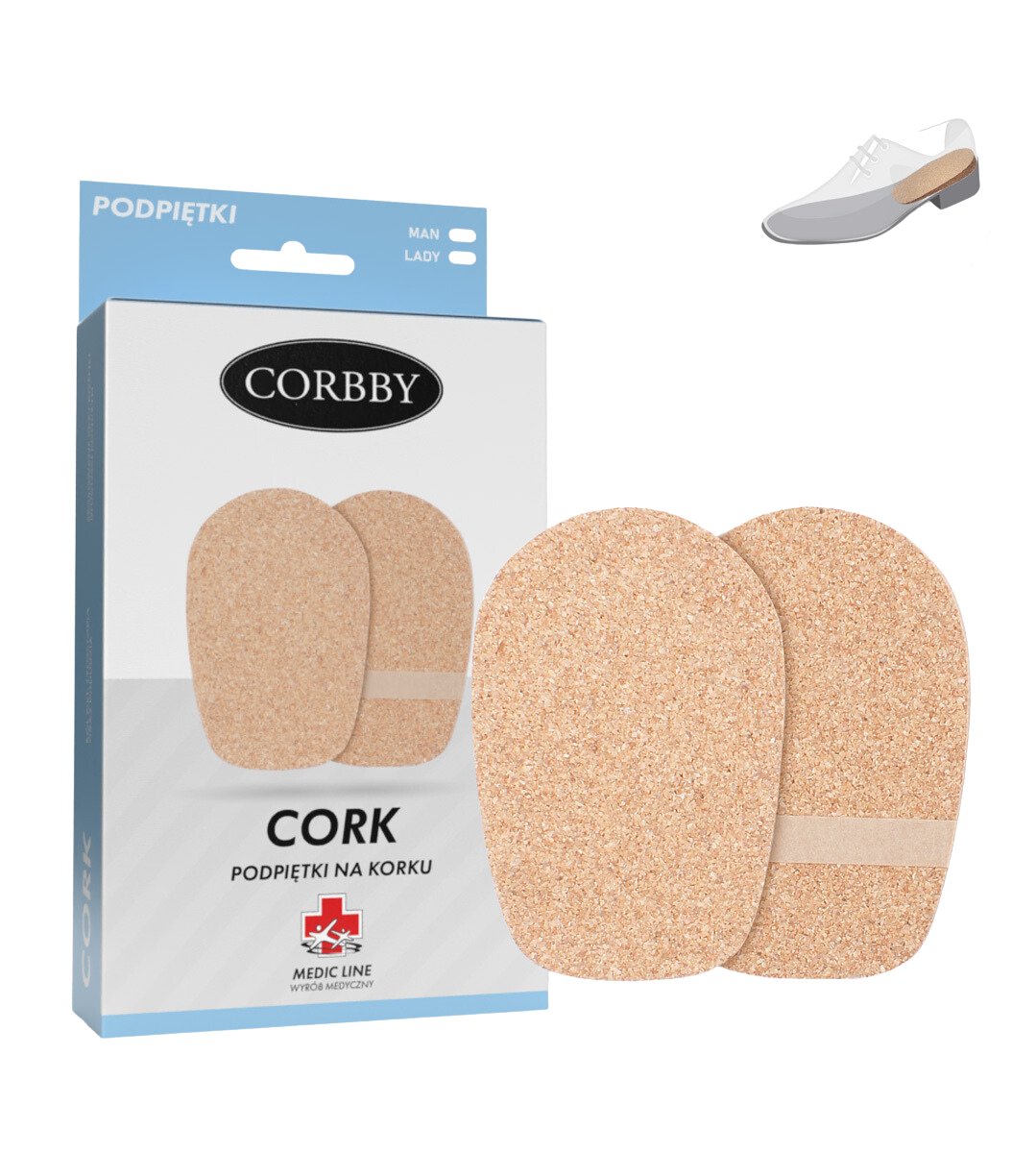 Korkowe podpiętki na ból pięt r. 35-39