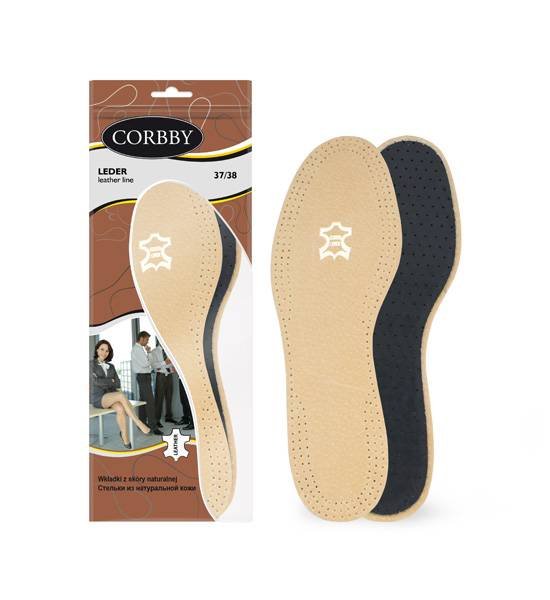 Wkładki ze skóry naturalnej na lateksie leder corbby 39-40