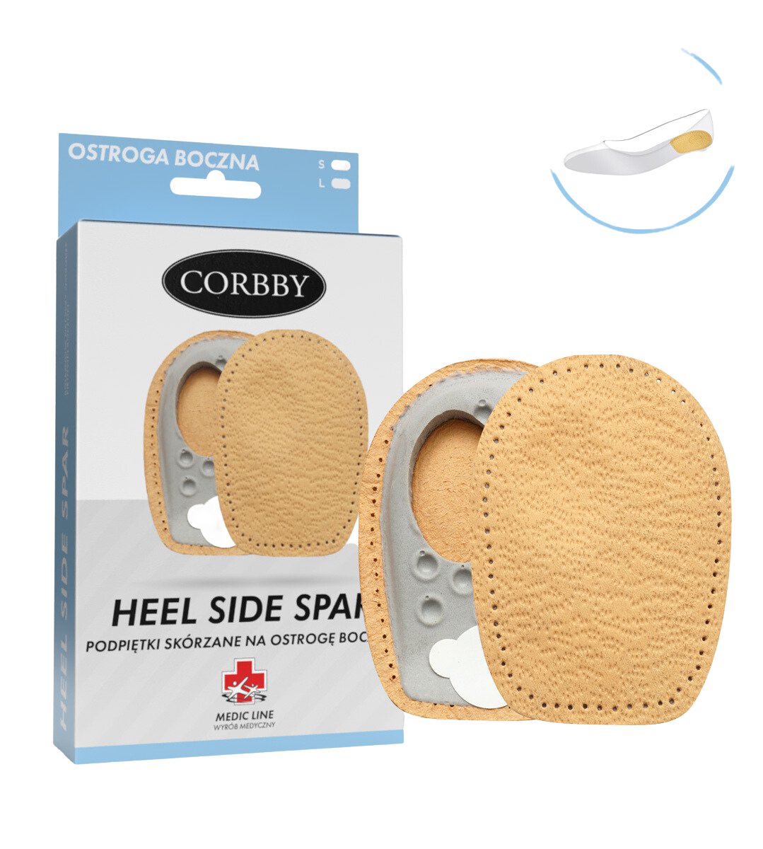 Heel side spar podpiętka skórzana na ostrogę piętową r. 35-39