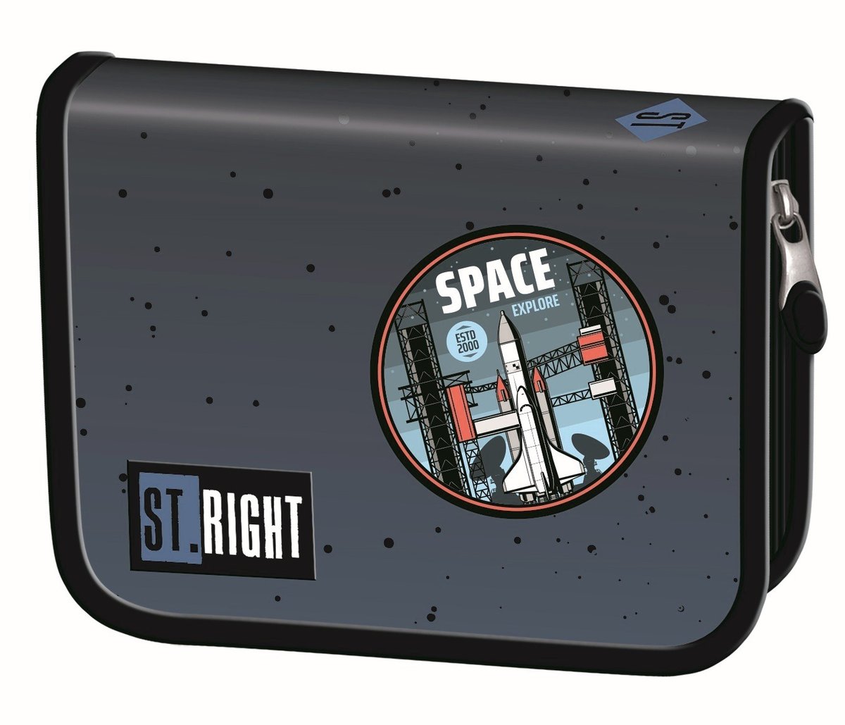 Piórnik dwuklapkowy bez wyposażenia STRIGHT PC-03 Space Moon