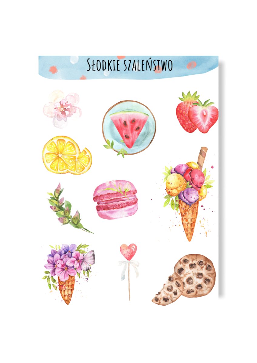 Naklejki z lodami słodkie na lato planner album