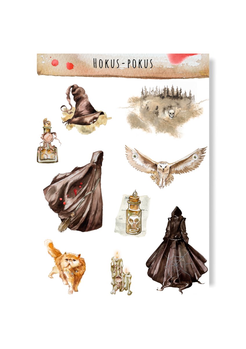 Naklejki na halloween magia wiedźma zaklęcia