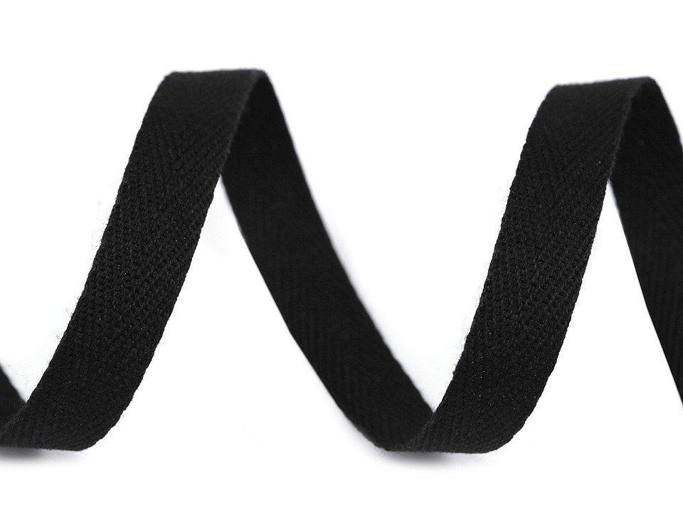 Taśma bawełniana 10 mm ( 1 mb ) CZARNA