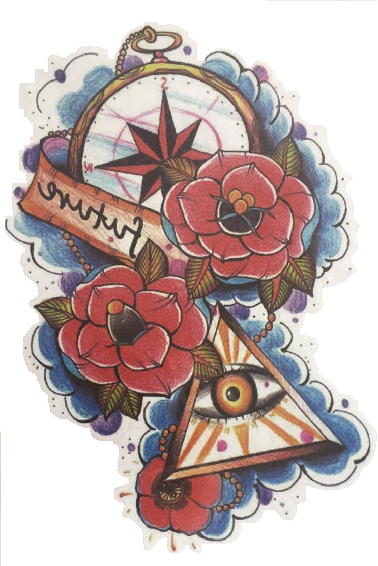 Tatuaż Zmywalny Tymczasowy Naklejka Wodna 19X12Cm