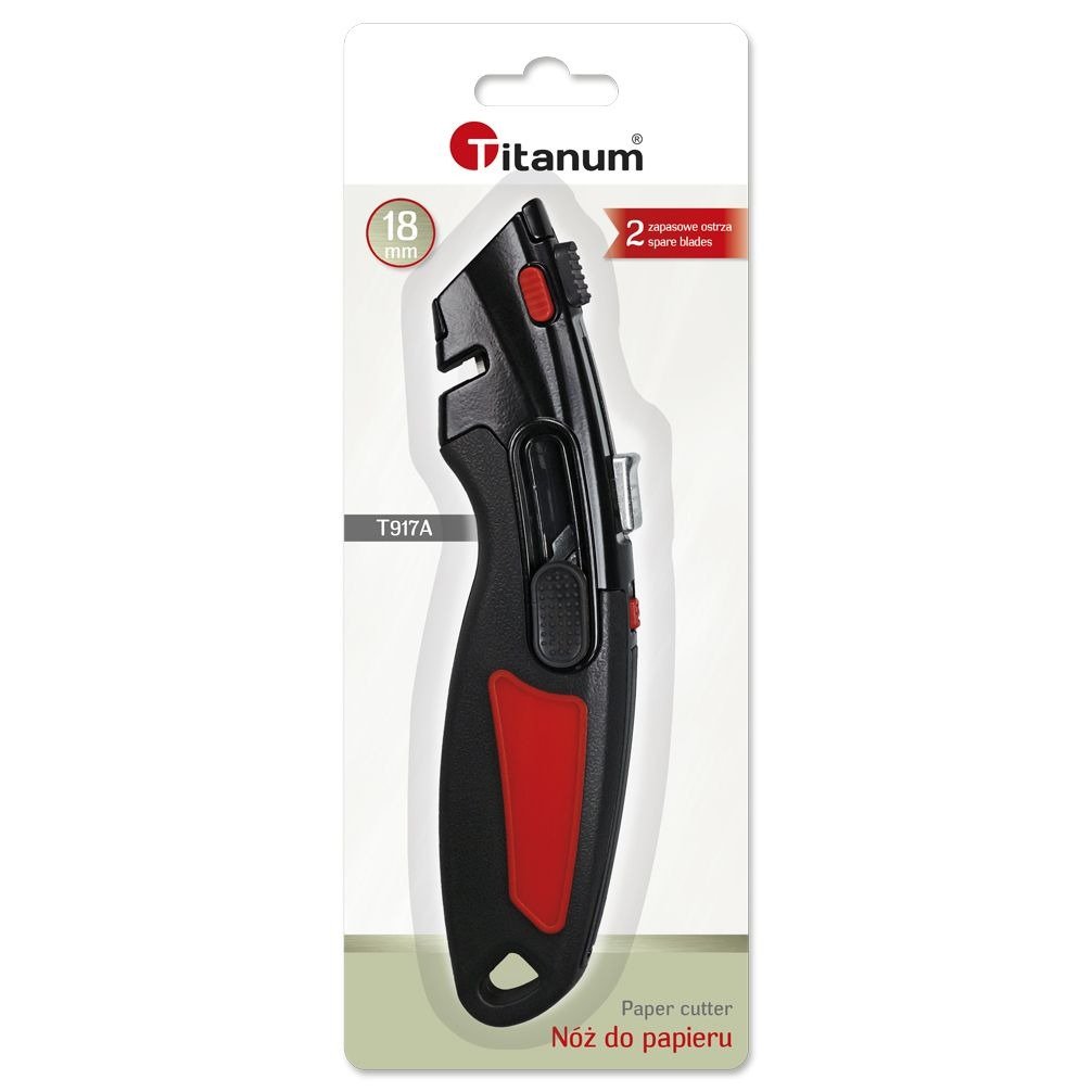 Nóż do tapet papieru 18mm ergonomiczny Titanum