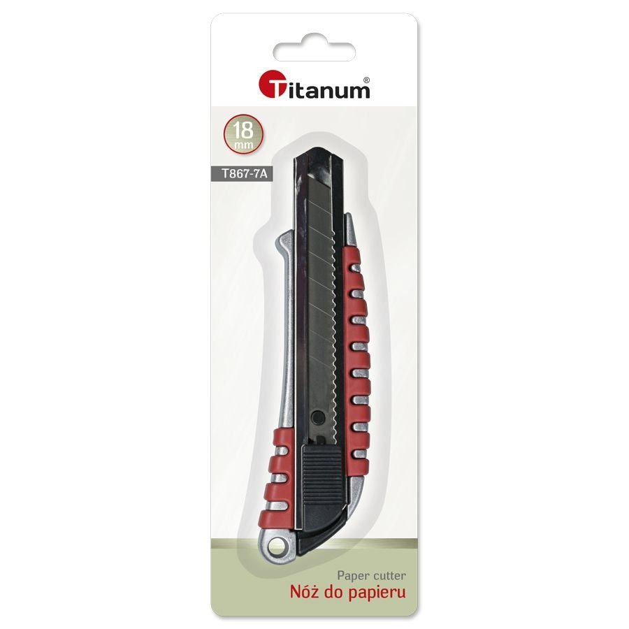 Nóż do tapet papieru 18mm metalowa prowadnica Titanum