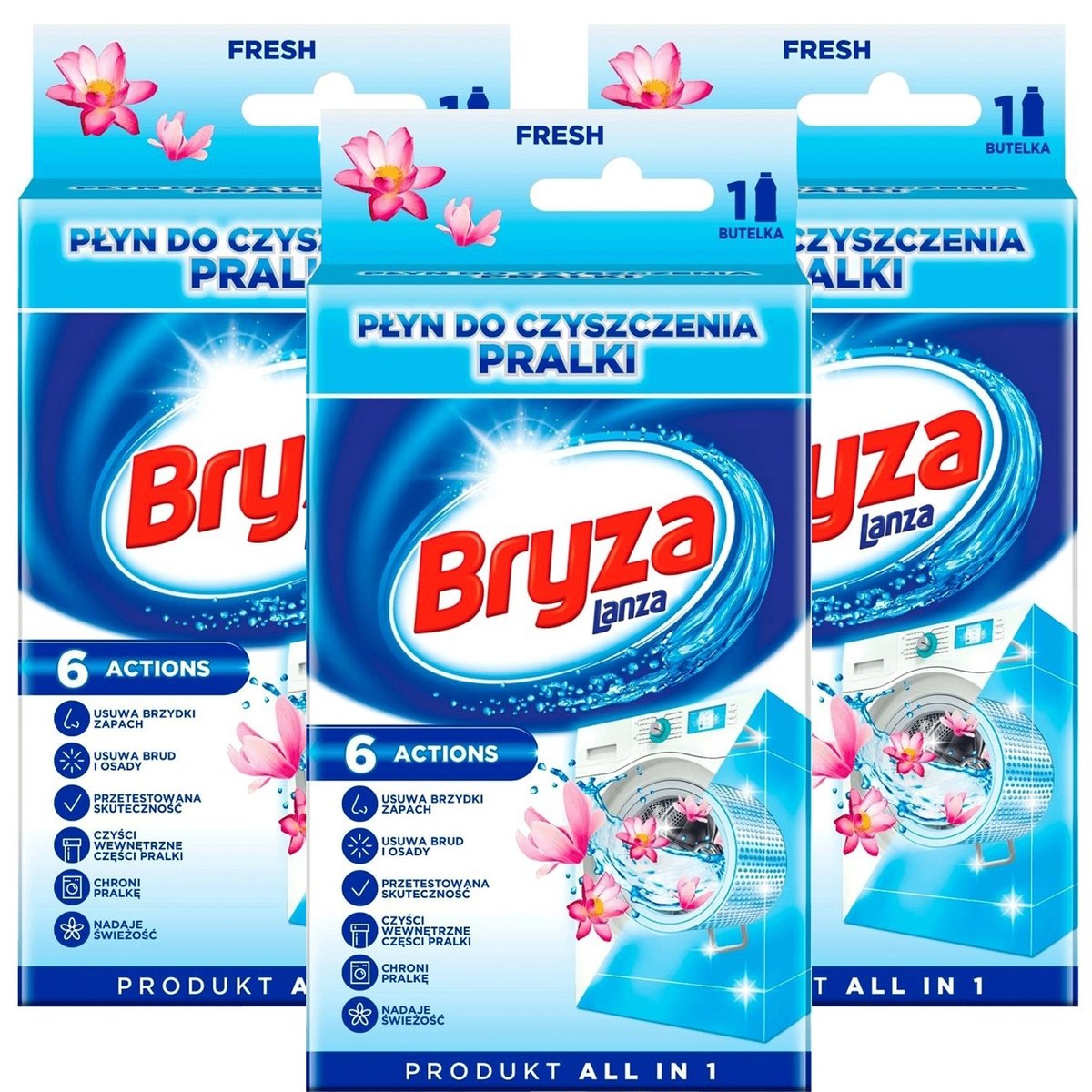 Bryza Lanza Płyn do Czyszczenia Pralki 3*250ml zestaw