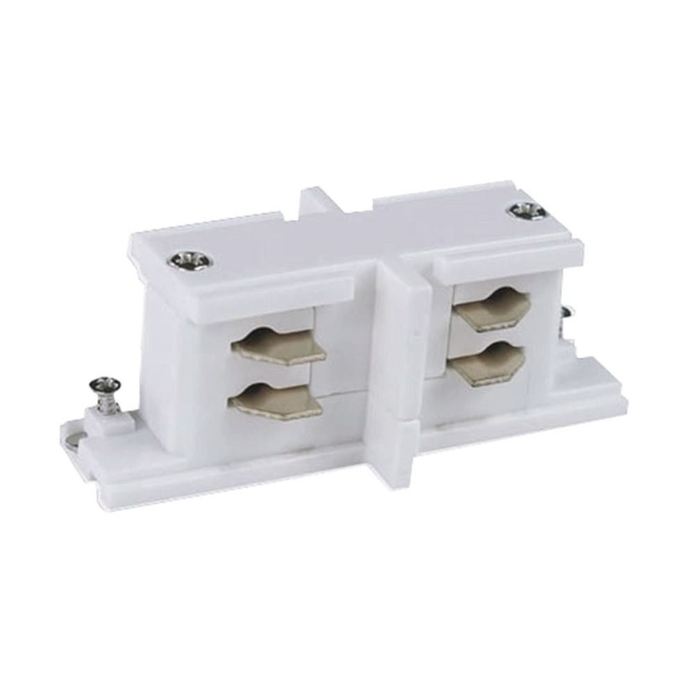 Biała, prosta złączka do szynoprzewodu ZM 8020 z serii SZ.TRÓJOBWODOWA