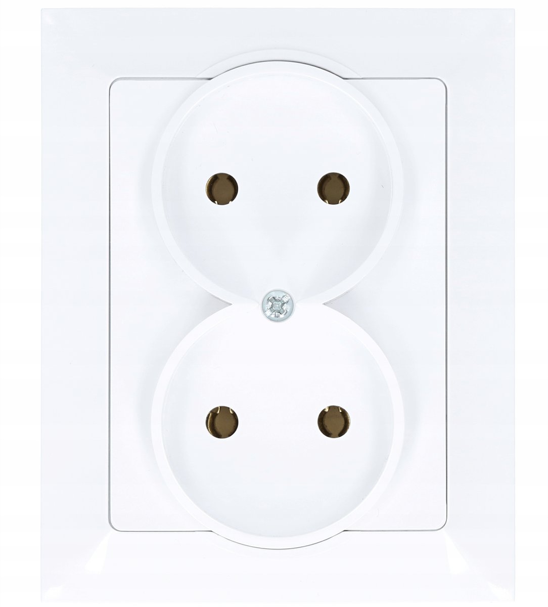 Gniazdo podwójne bez uziemienia PREMIUM biały