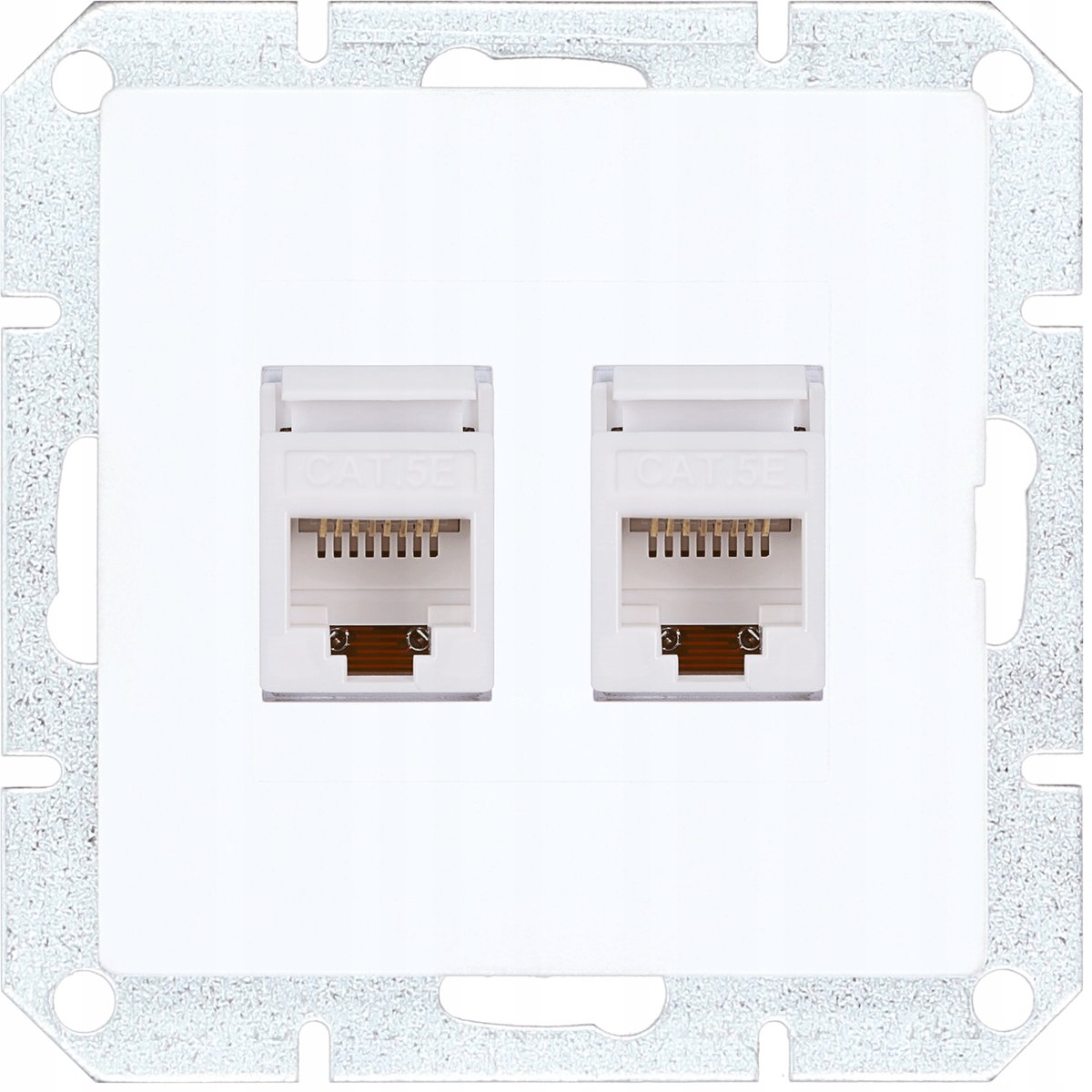 Gniazdo moduł internetowe 2xLAN RJ45 8-PIN PREMIUM biały