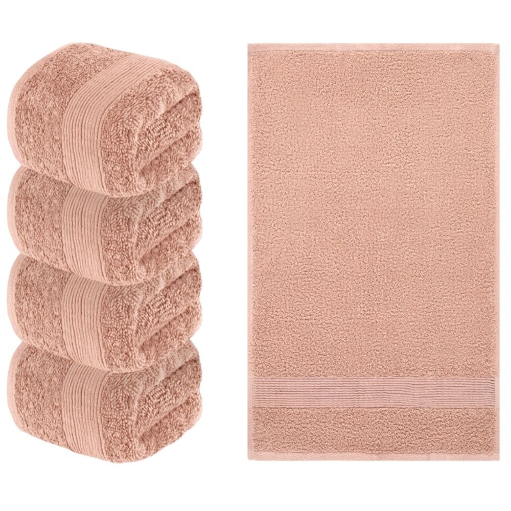 Livarno Home Livarno Home Ręcznik do rąk frotté, 30 x 50 cm, 4 sztuki (Różowy) 4055334523554