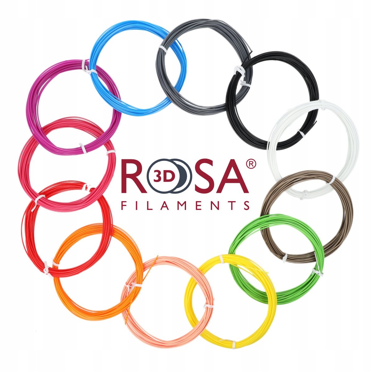 Długopis 3D PEN PACK PLA Rosa3D 12 kolorów x10m