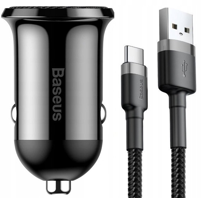 Ładowarka samochodowa z kablem USB-C 1m Baseus