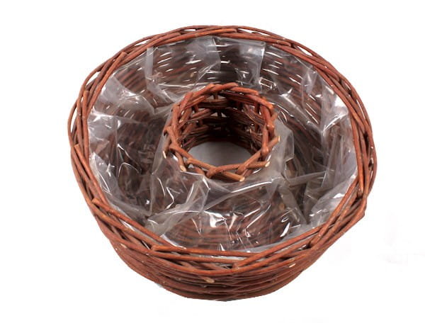 Okrągły Wiklinowy Kosz Z Dziurą 31x31x11h cm