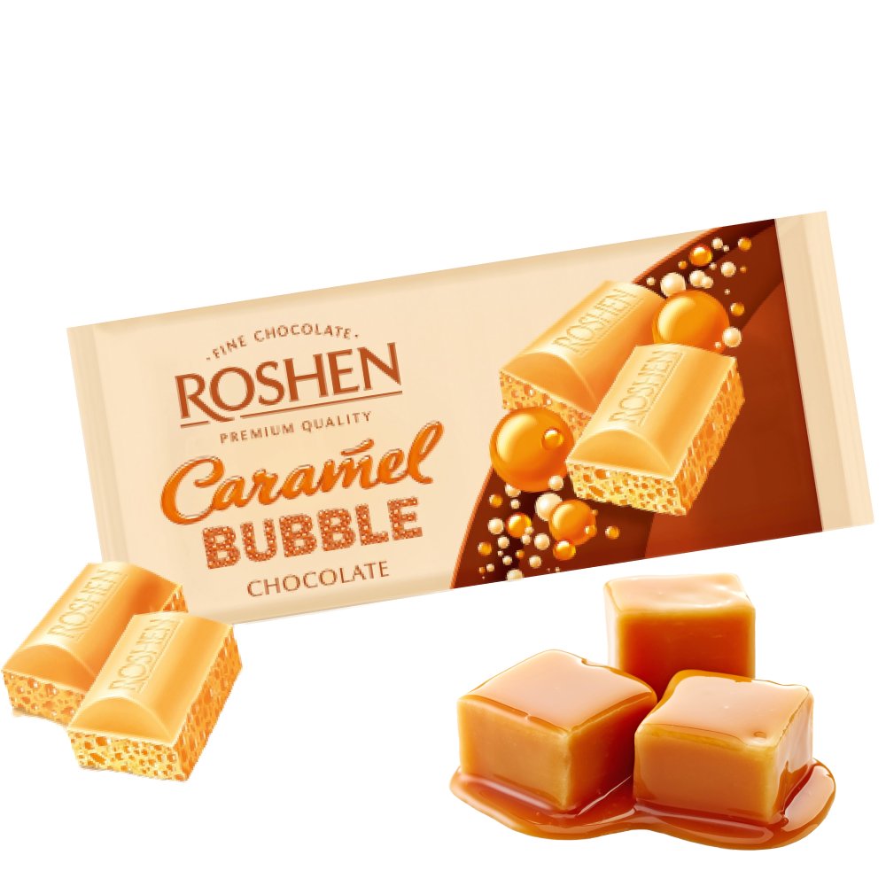 Czekolada Karmelowa z bąbelkami Roshen 80g  od 150 złotych CROS.0826