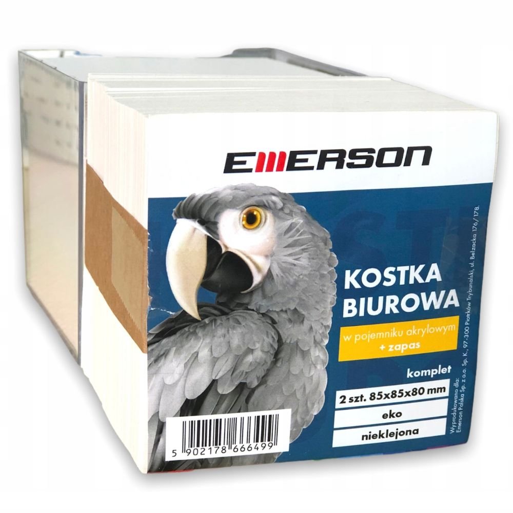 KOSTKA BIURKOWA PAPIEROWA 85x85x80mm ECO EMERSON