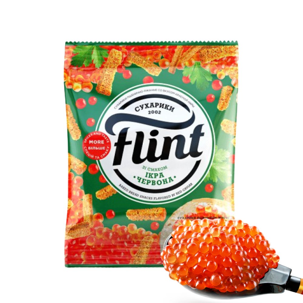 Sucharki Flint o smaku czerwony kawior, 70 g