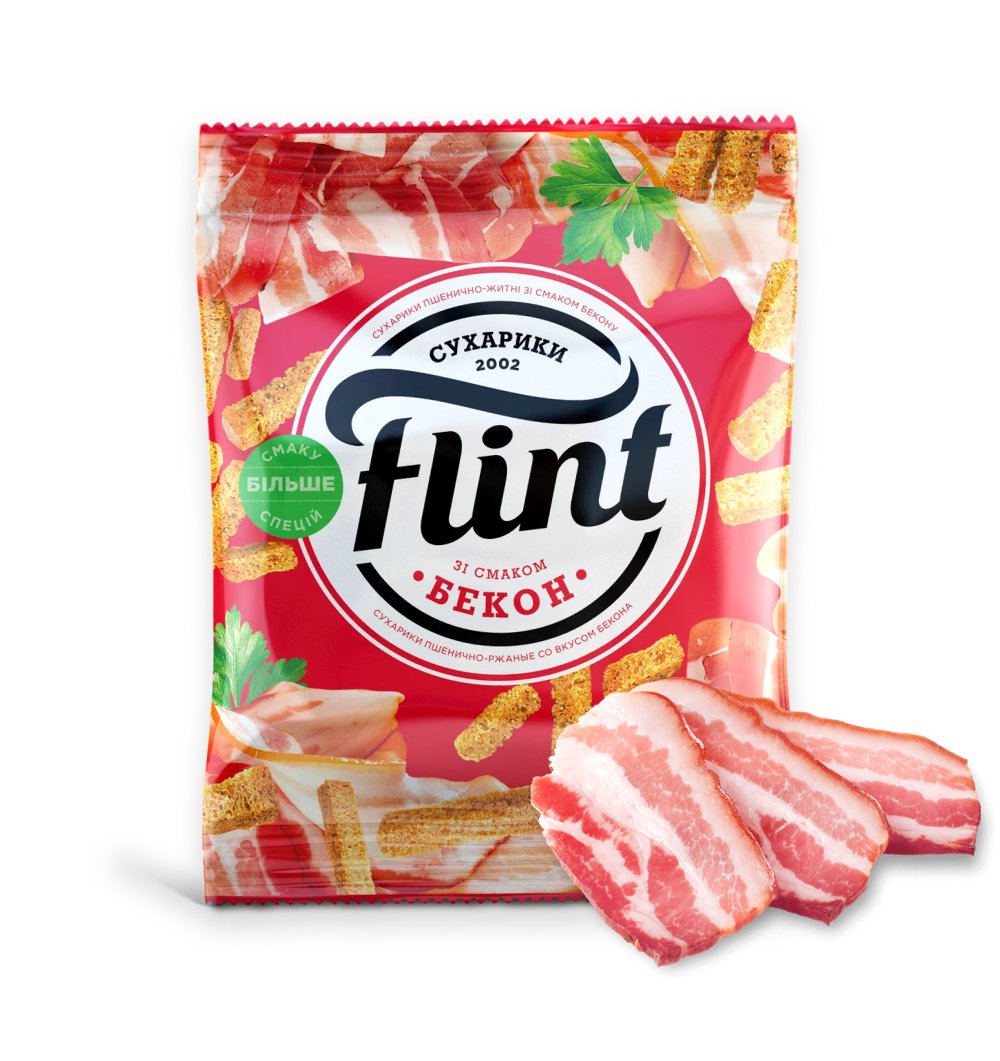 Sucharki Flint o smaku bekonu, 70g