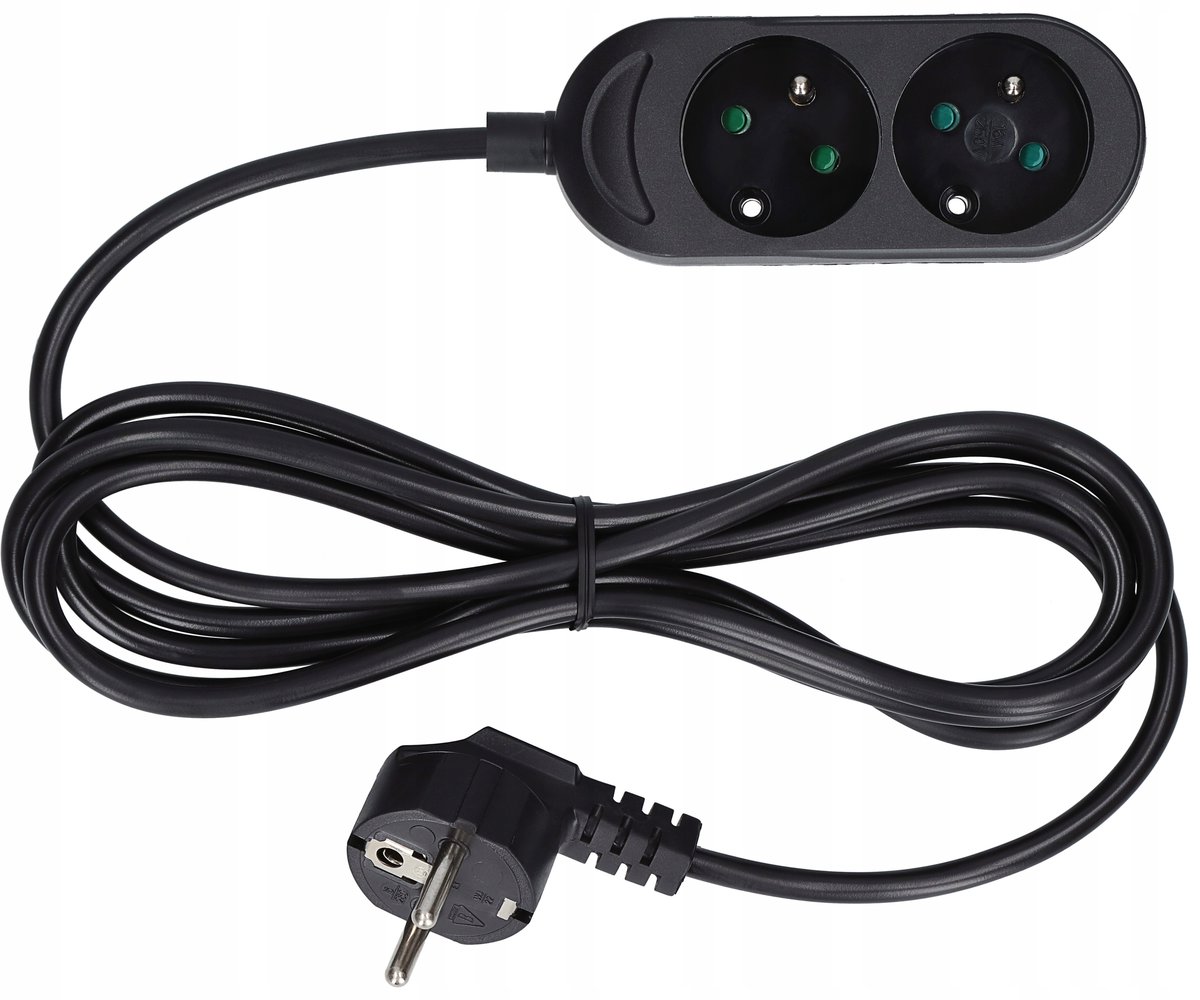 HBF podwójny z uziemieniem 1,5m czarny