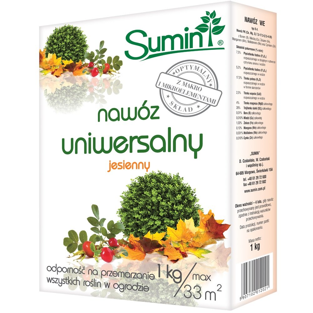 Sumin NAWÓZ UNIWERSALNY JESIENNY 1KG OPTYMALNY SKŁAD