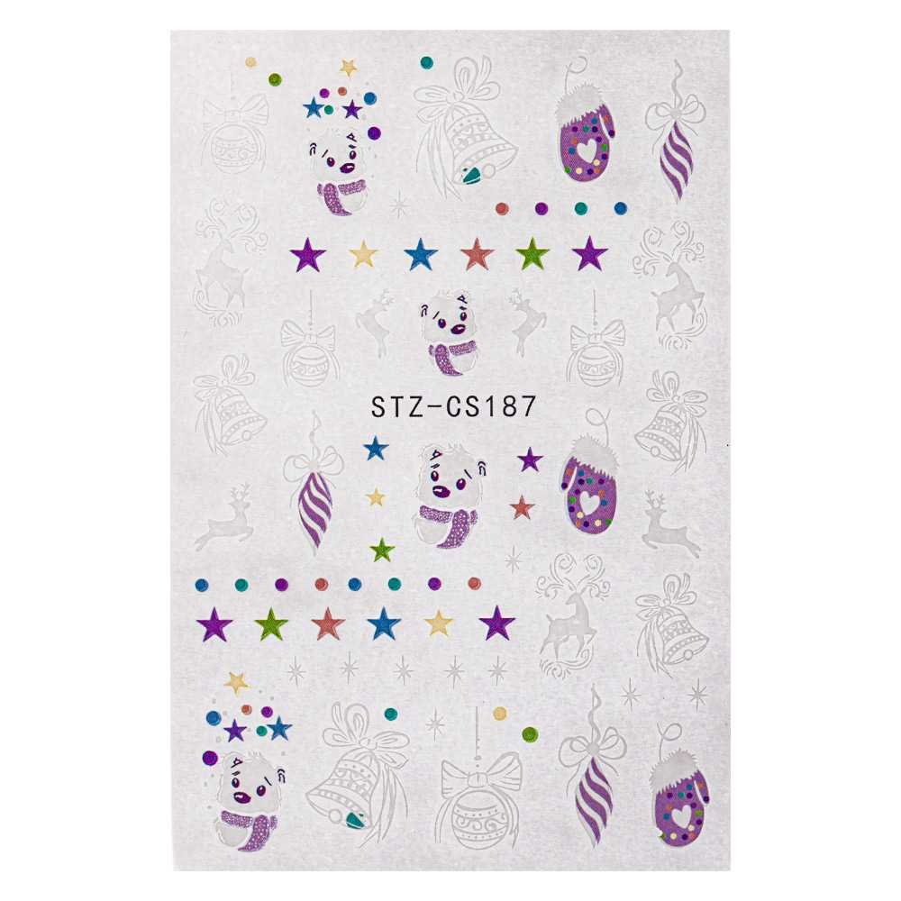 Naklejki do paznokci cienkie samoprzylepne świąteczne STZ-CS187