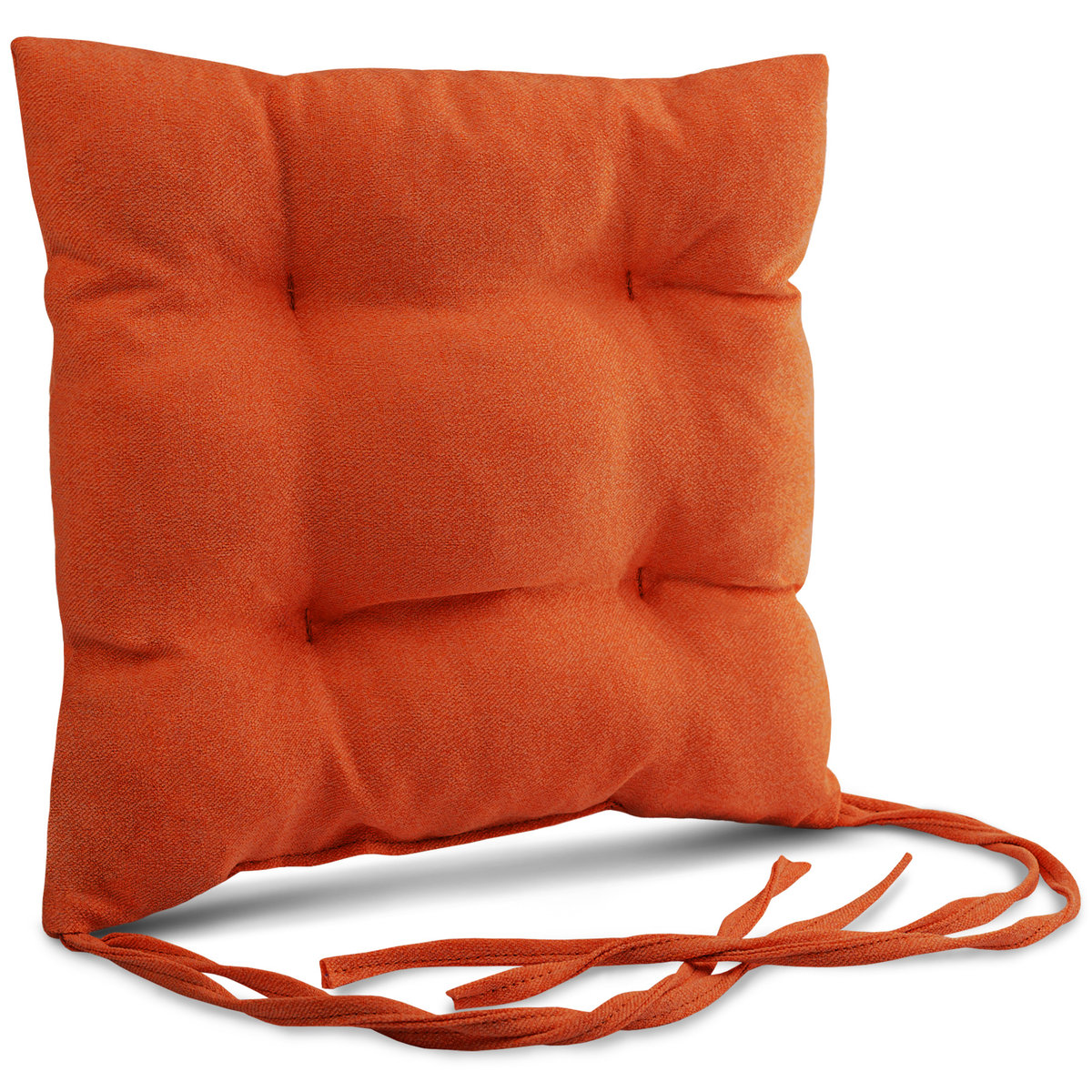 Poduszka ogrodowa na krzesło 40x40 cm w kolorze pomarańczowym ze sznureczkami do przywiązania