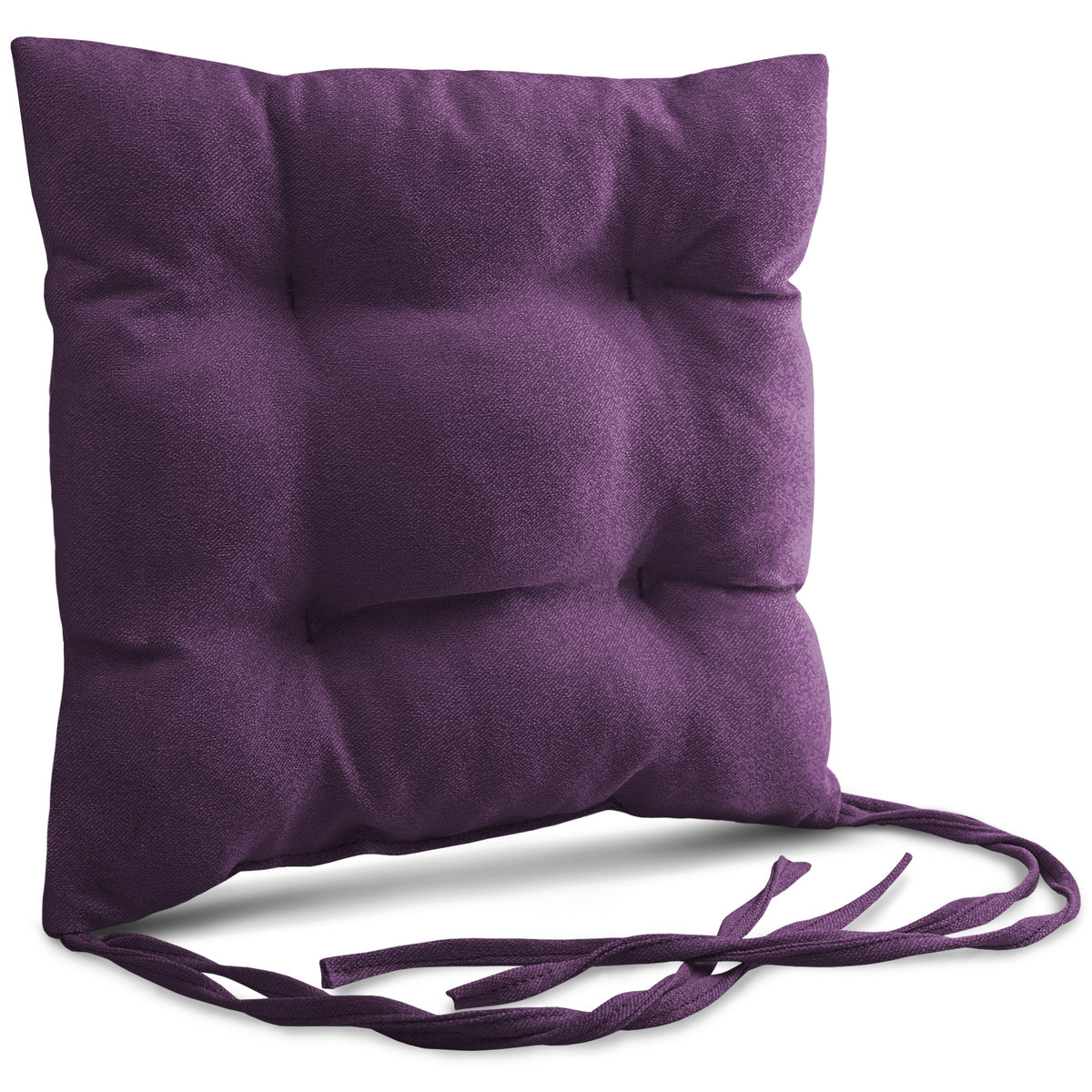 Poduszka ogrodowa na krzesło 40x40 cm w kolorze fioletowym ze sznureczkami do przywiązania