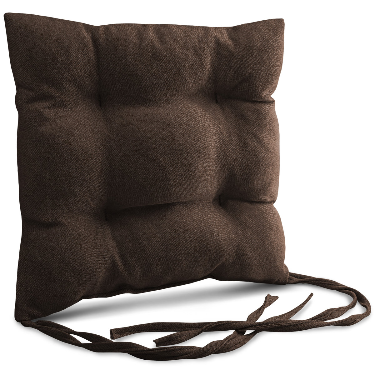 Poduszka ogrodowa na krzesło 40x40 cm w kolorze brązowym ze sznureczkami do przywiązania