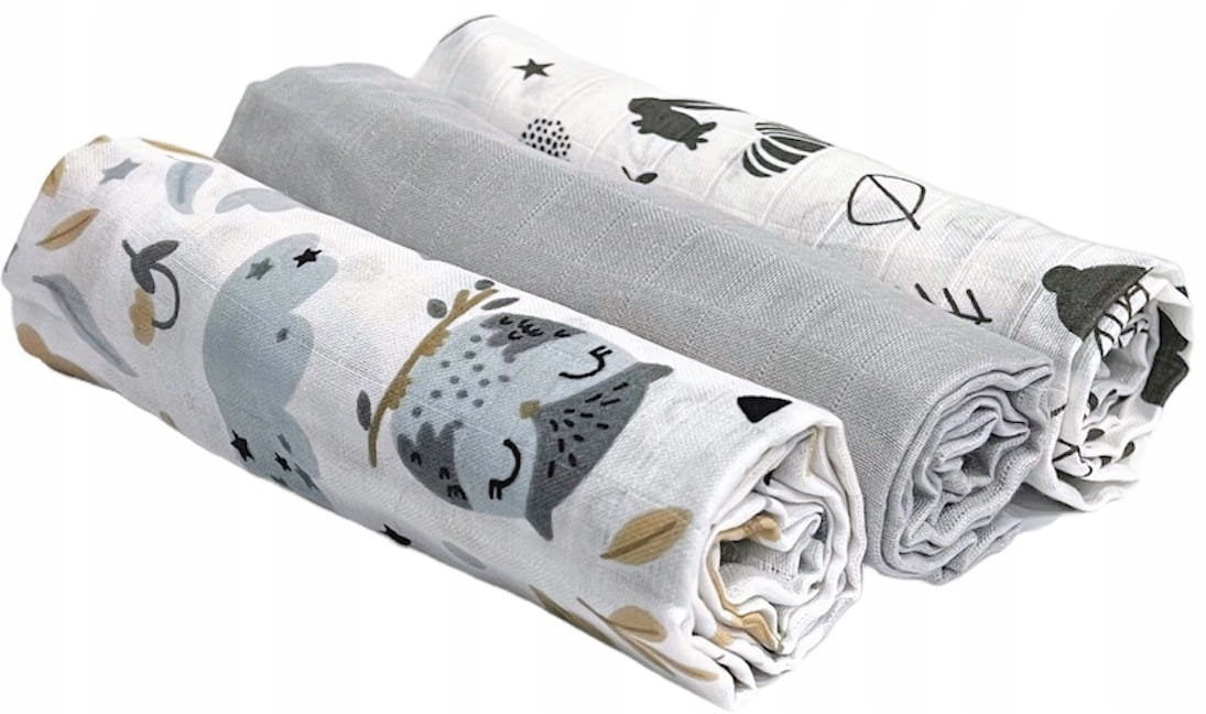 Czas Bobasa Pieluchy Pieluszki Muślinowe Premium 3szt 70x75cm Przyjaciele