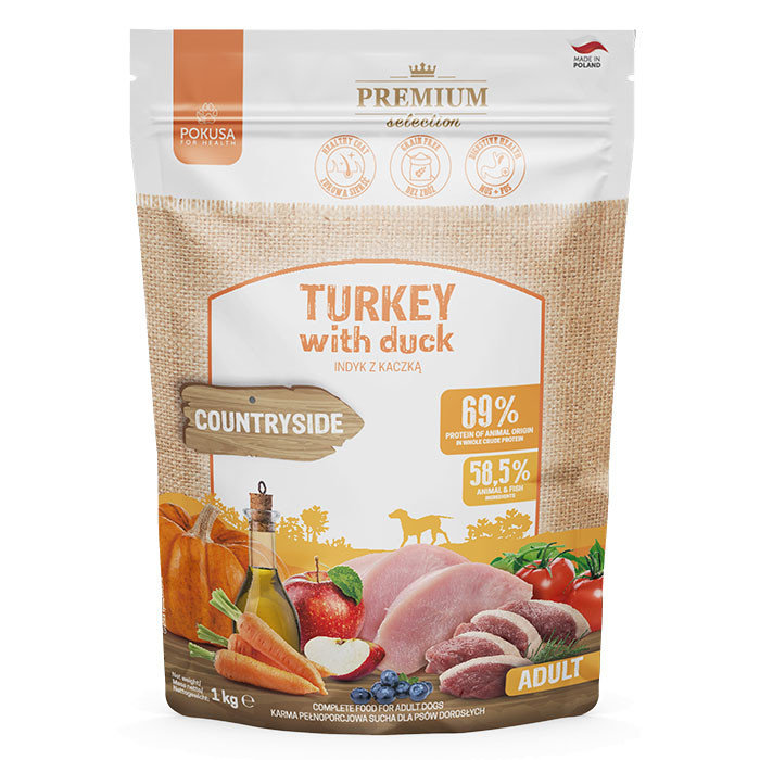 Pokusa Turkey with Duck Indyk z Kaczką Adult 1kg