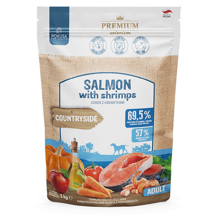 Pokusa Salmon with Shrimps Łosoś z krewetkami Adult 1kg