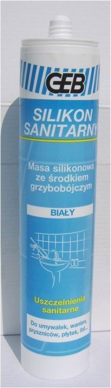 GEB Silikon sanitarny biały kart.310 ml GEBSICONE