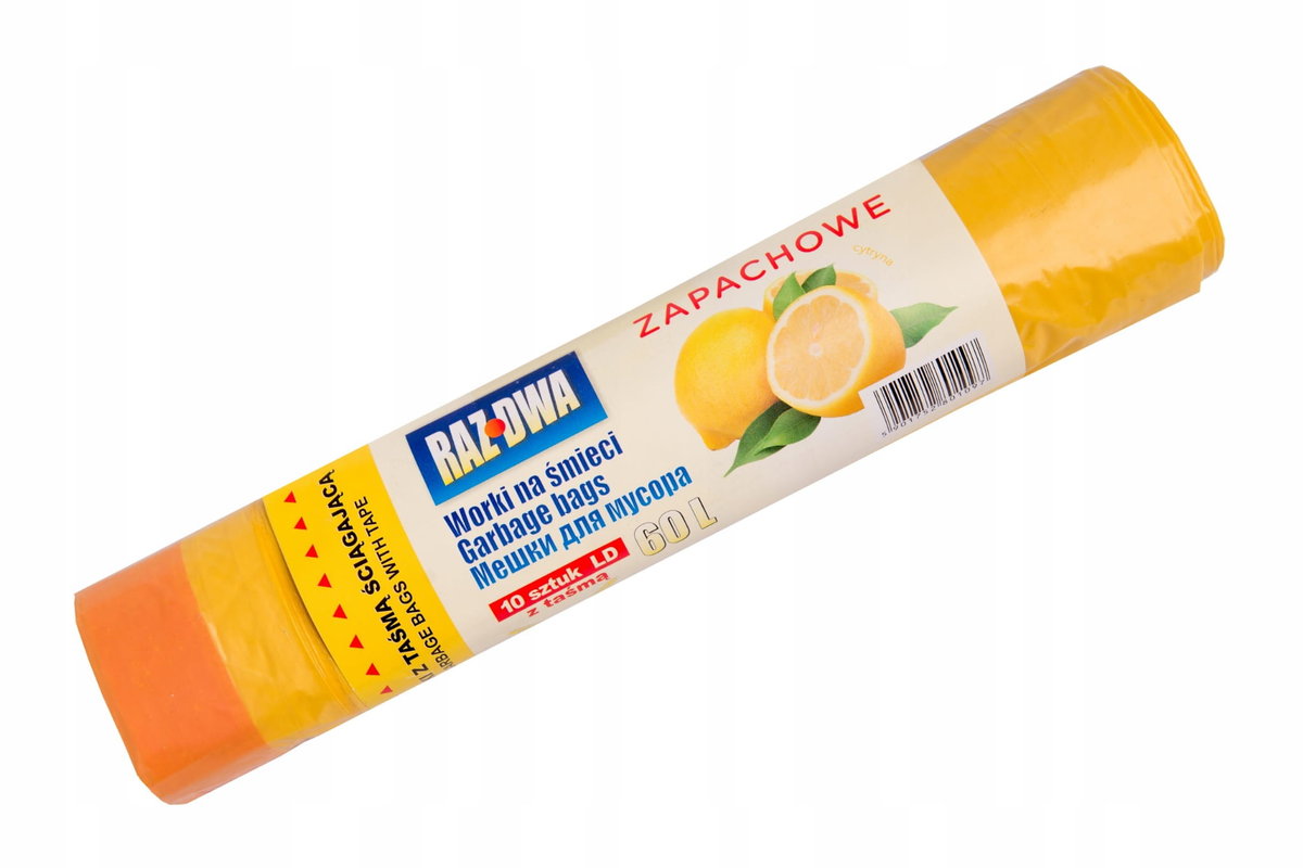 Worki Na Śmieci Żółte 60L Z Taśmą Cytrynowe 10 szt