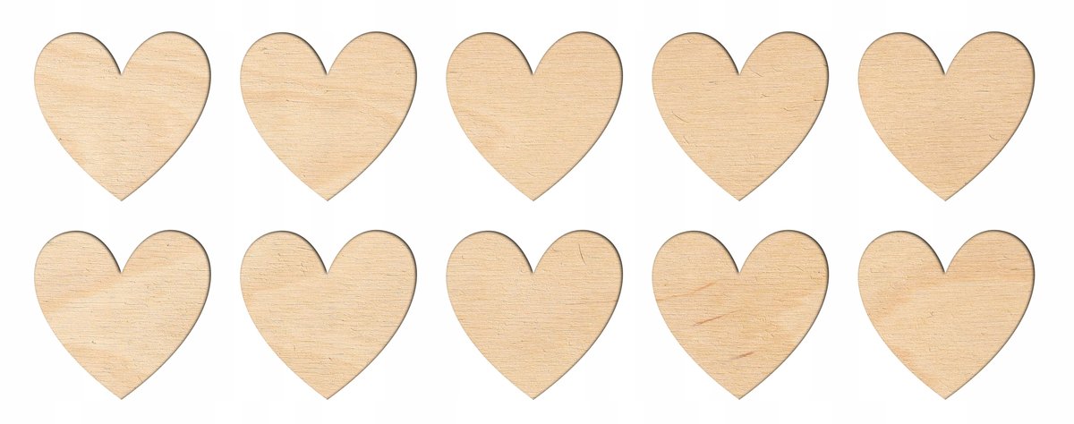 Drewniane SERCE 6cm baza do decoupage ślub 10szt