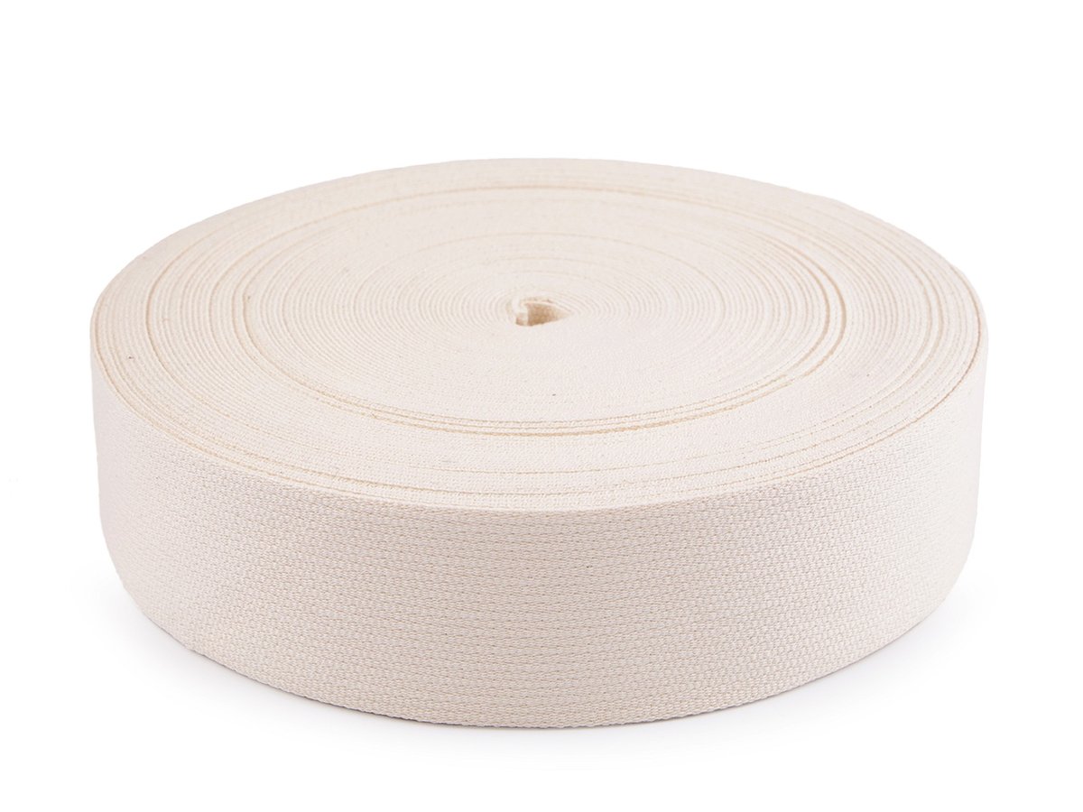 Taśma nośna tapicerska bawełniana 30 mm ( 1 mb ) Naturalna