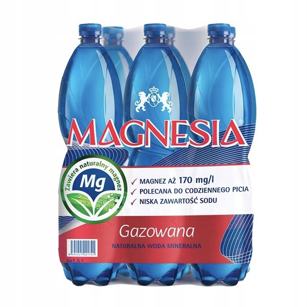 MAGNESIA Naturalna woda gazowana 6 x 1500ml