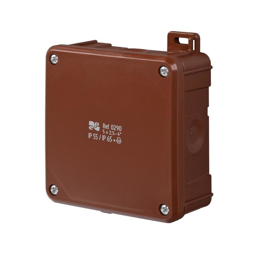 Puszka 2K IP55 / IP 65 98x98x46 Brązowa