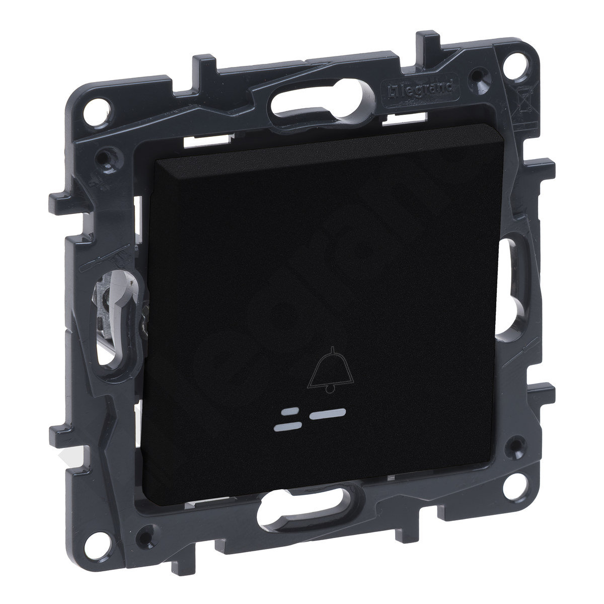 Legrand Przycisk dzwonek Niloe Step 863510 podświetlany zaciski automatyczne 6A czarny