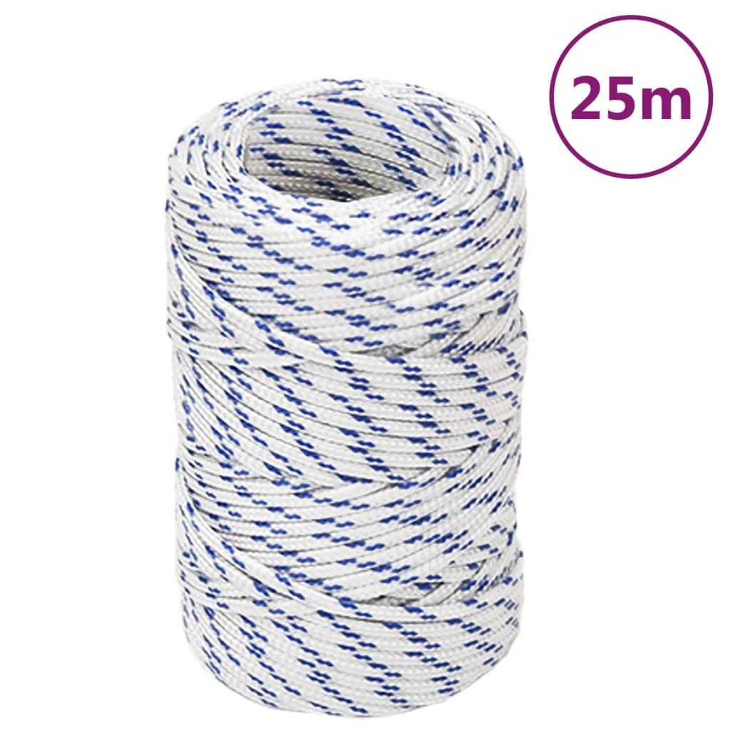 vidaXL Linka żeglarska, biała, 2 mm, 25 m, polipropylen