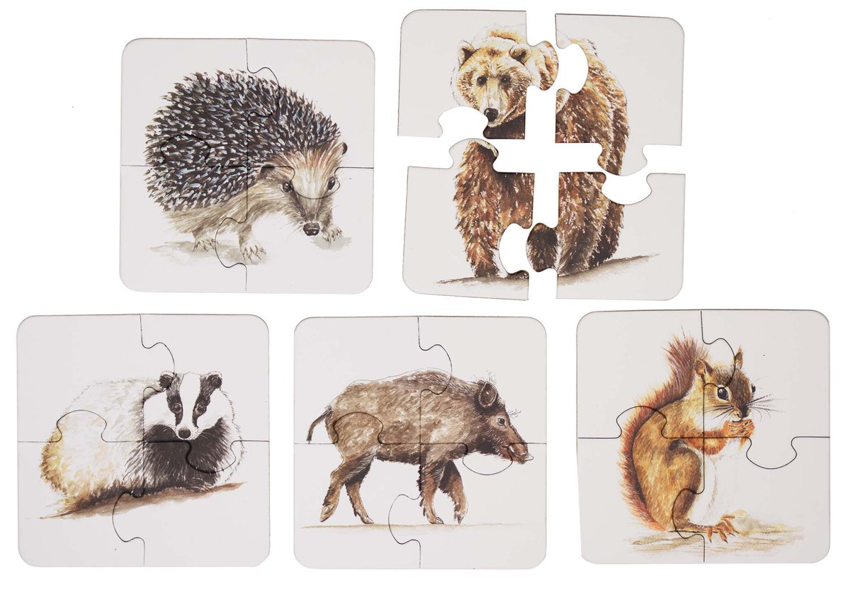 Puzzle 4-elementowe Zwierzęta leśne - Mama Maluje