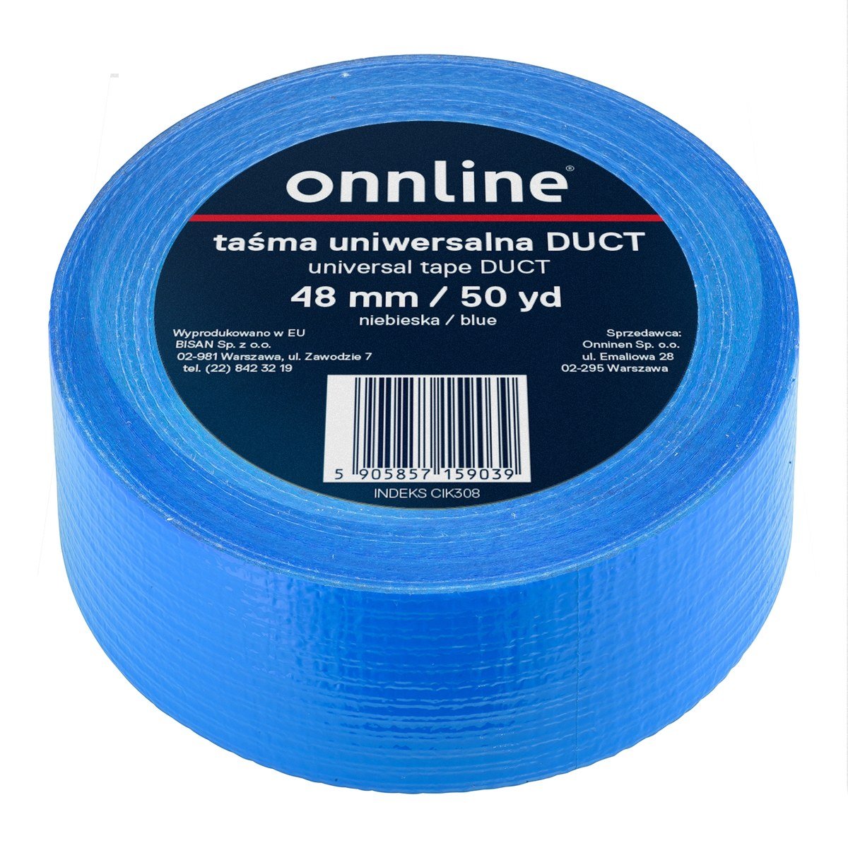 Onnline Taśma do otulin DUCT 48MM/50YD niebieska