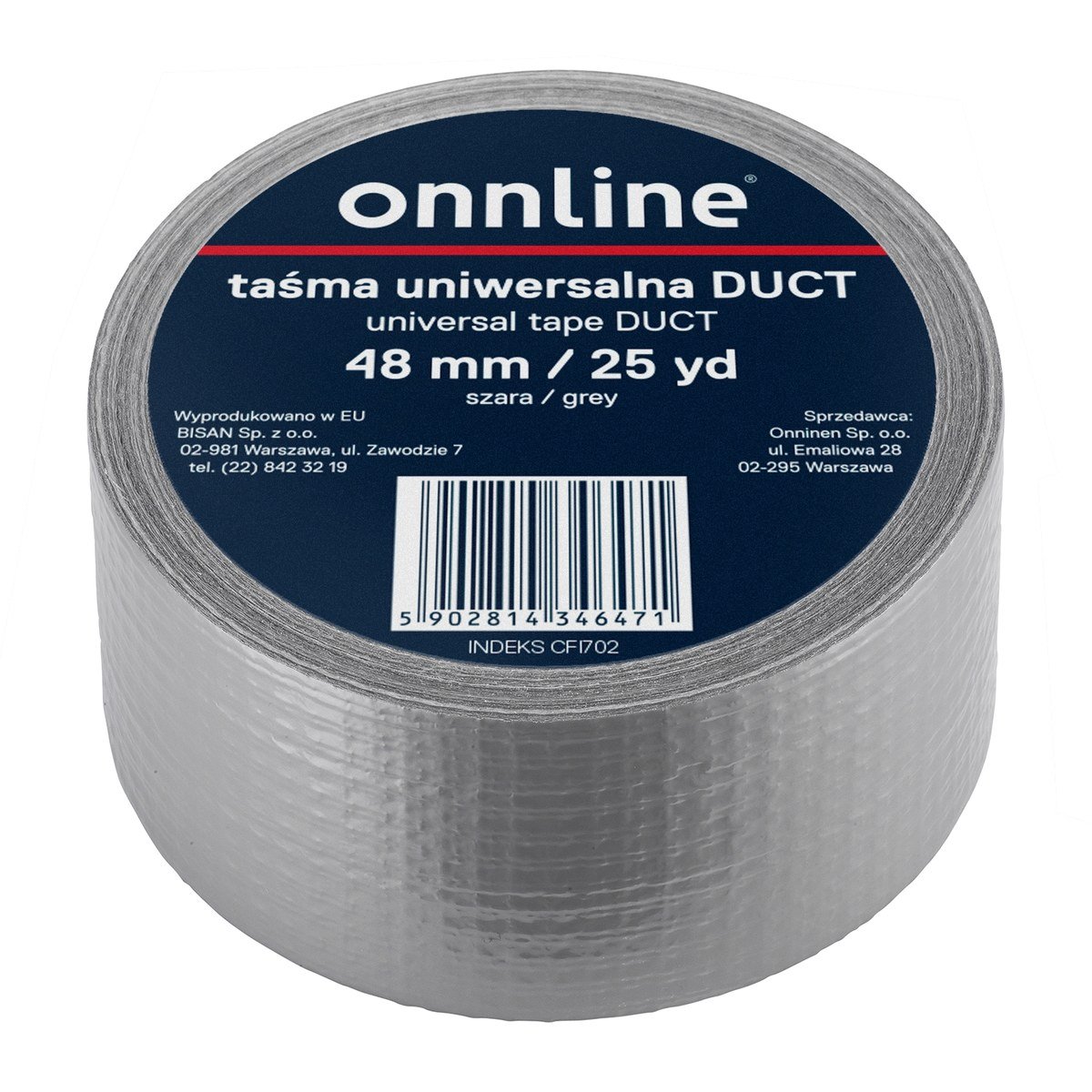 Taśma ONNLINE do otulin Duct 48mm/25YD szara