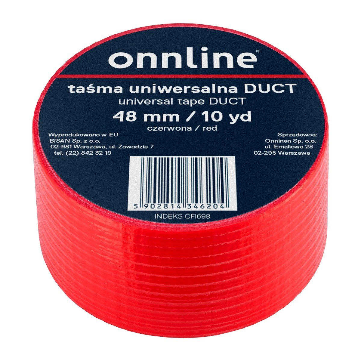 Taśma ONNLINE do otulin DUCT 48mm/10YD czerwona